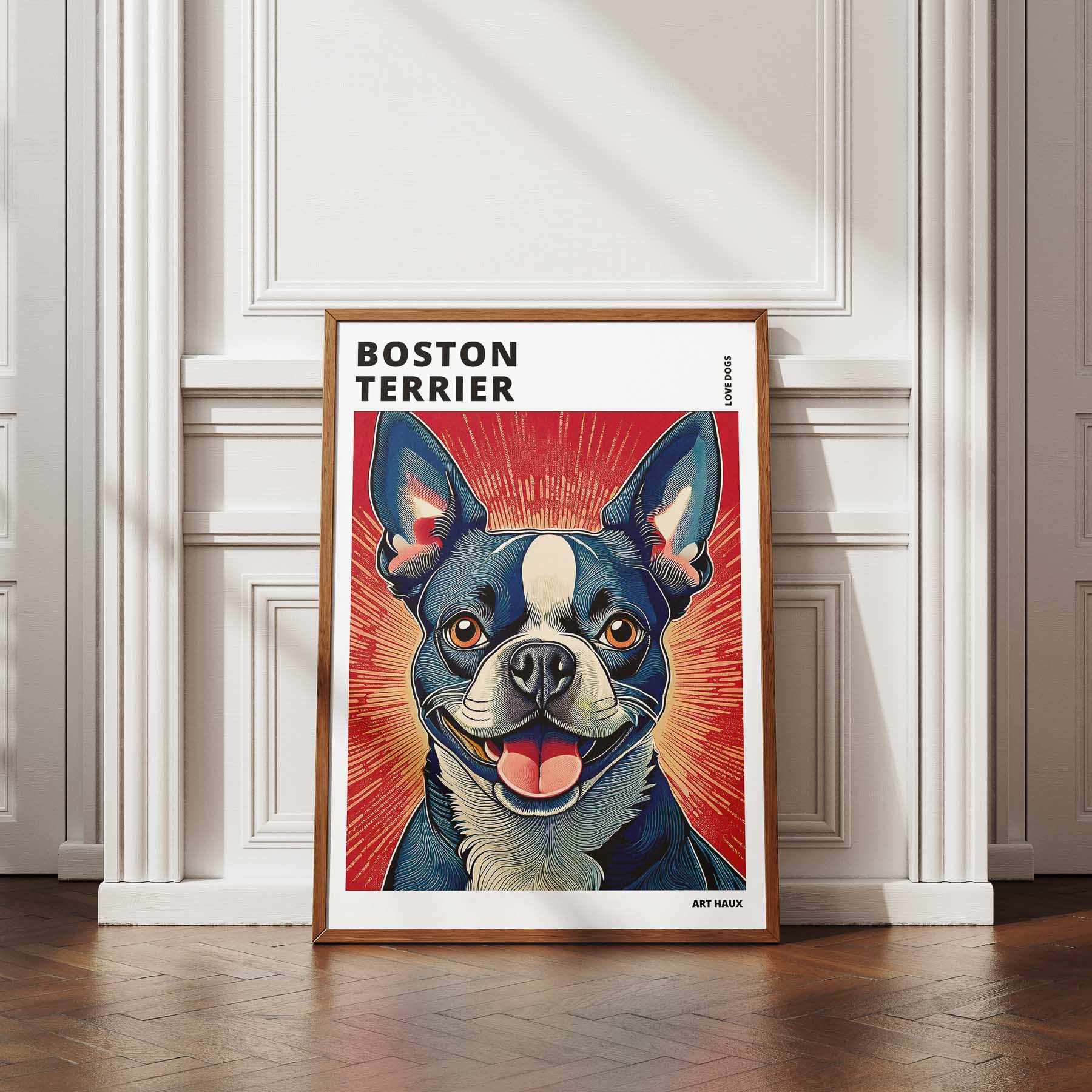 Boston Terrier Hokusai Japanese Inspired Dog Series with Text image 4