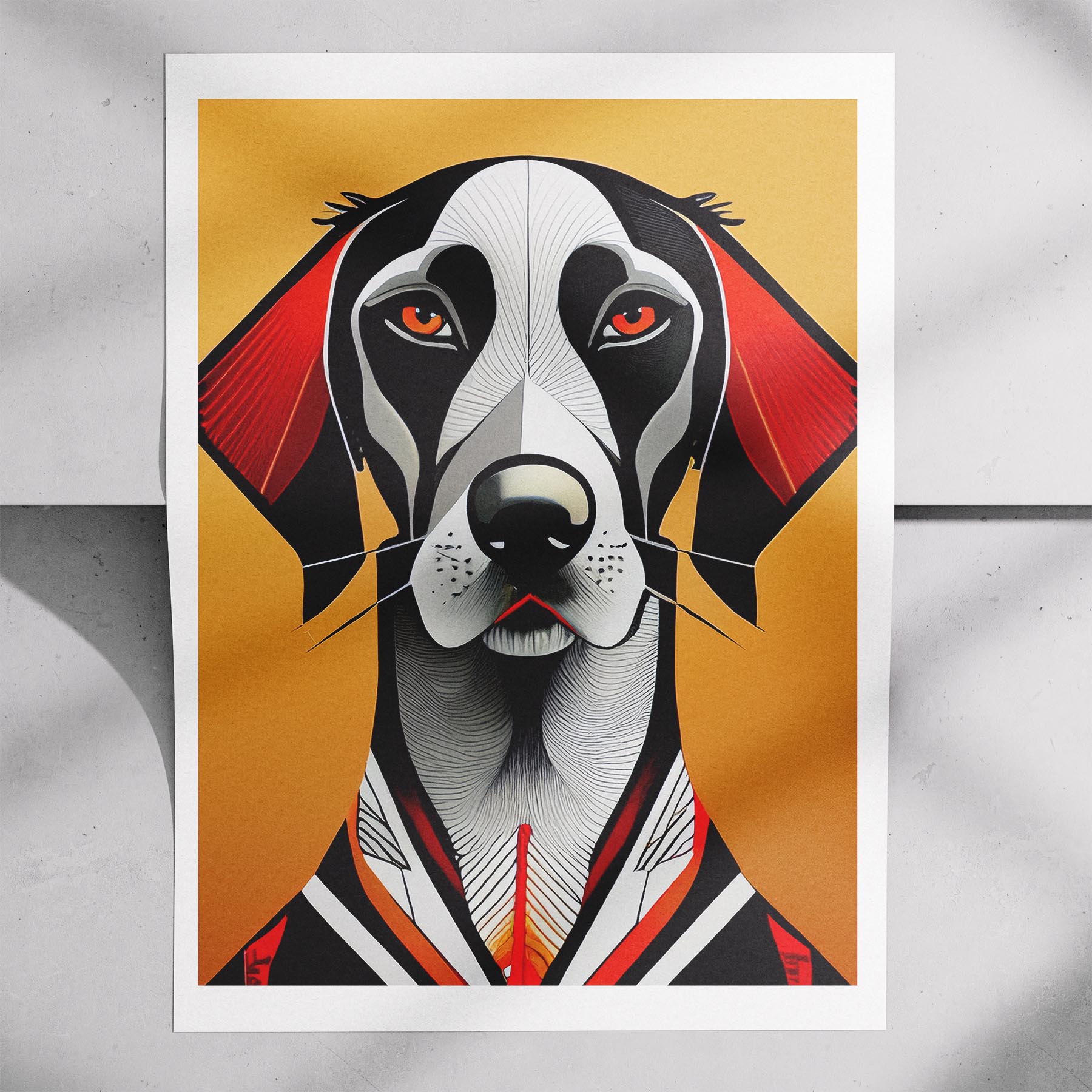 German Pointer Geometric Orange Series image 7