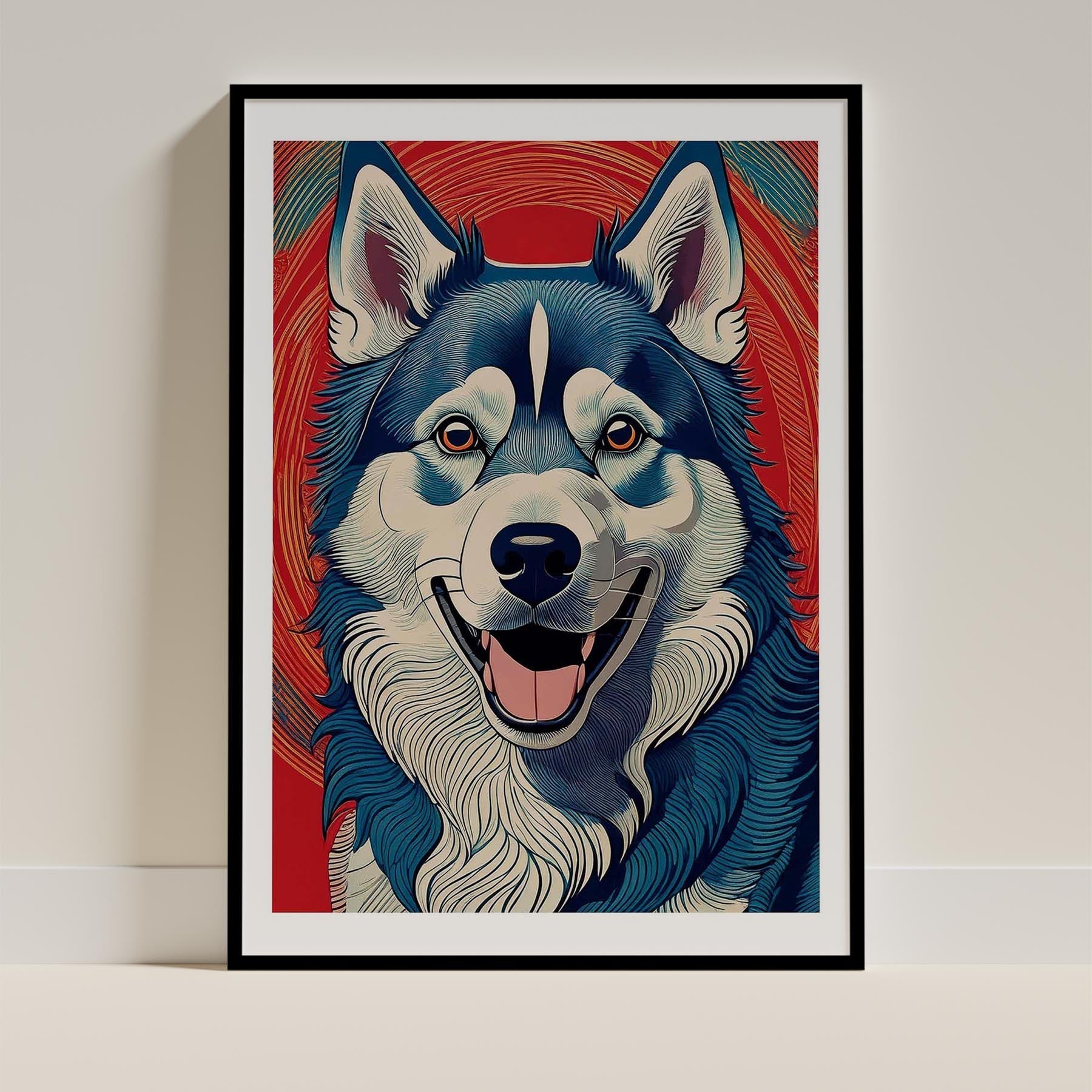 Siberian Husky Hokusai Japanese Inspired Dog Series 1 image 0