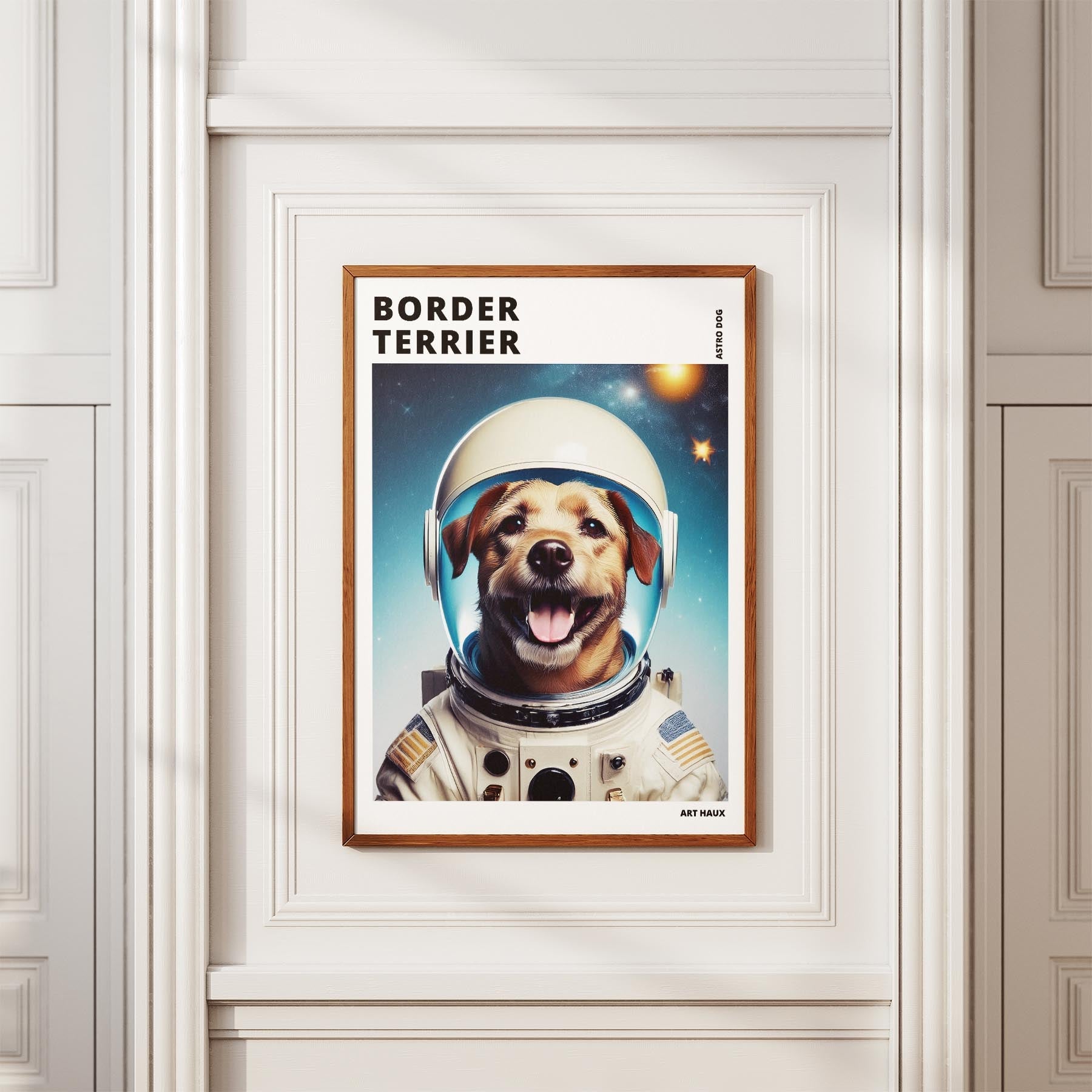 Border Terrier Astronaut Dog Series with Text Astro Dog image 3