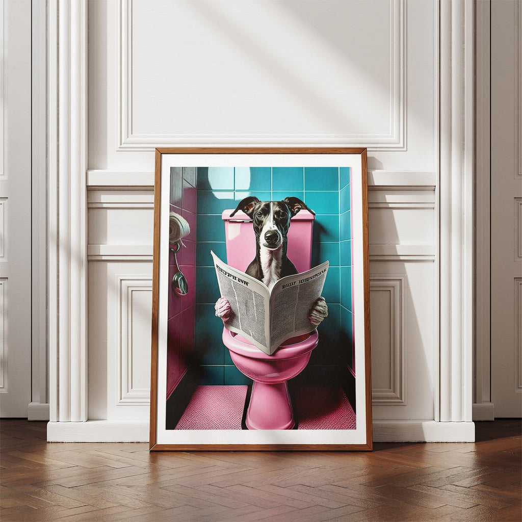 Greyhound Toilet Dogs PInk and Turquise image 4