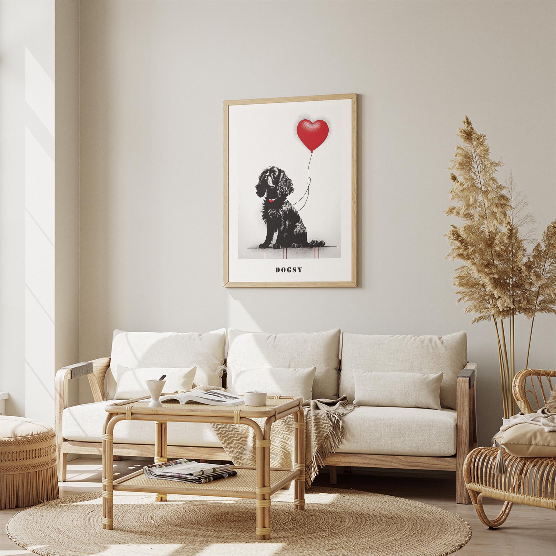 Cavalier Spaniel DOGSY Series inspired by the Art of Banksy with text Dogsy image 2