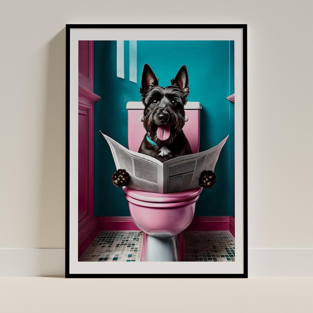 Scottish Terrier Toilet Dogs PInk and Turquise image 0