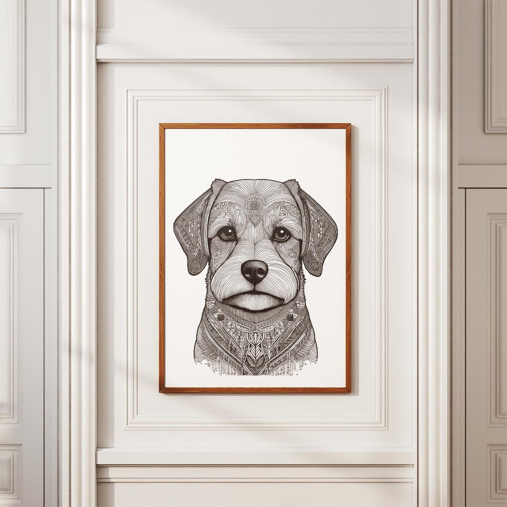 Maltese Mandala Black and White Dog Series image 3