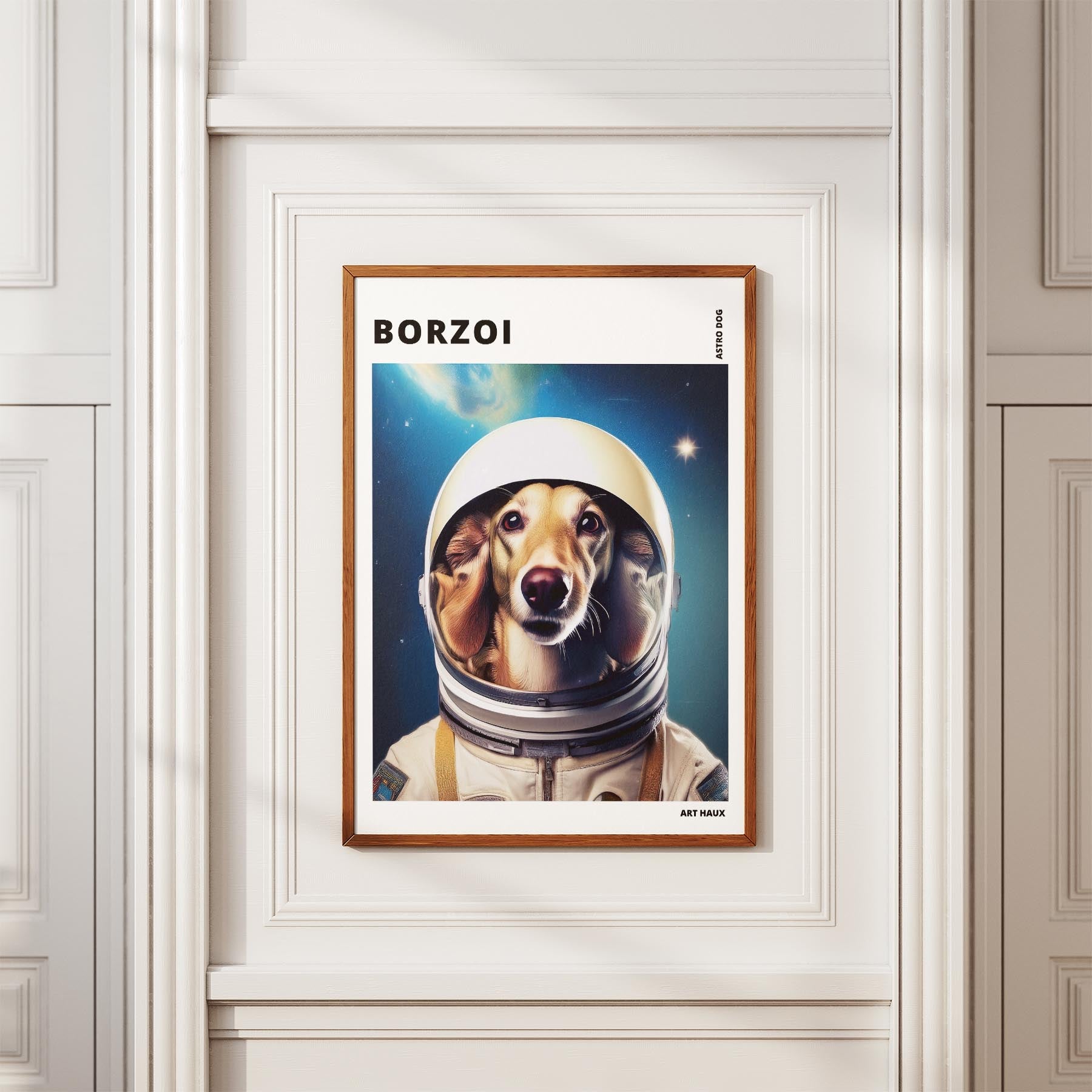 Borzoi Astronaut Dog Series with Text Astro Dog image 3