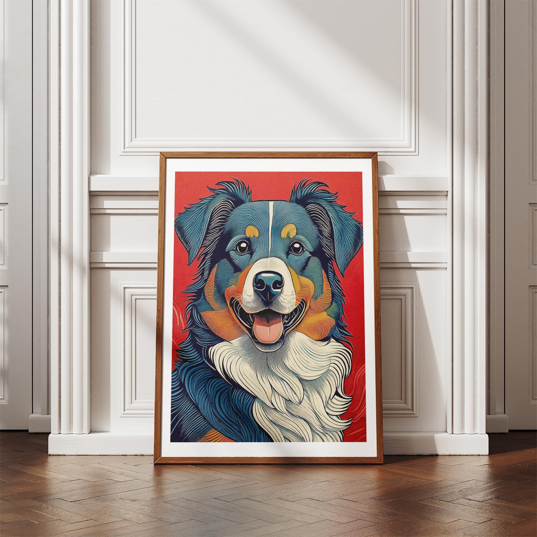 Australian Shepherd Hokusai Japanese Inspired Dog Series 1 image 4