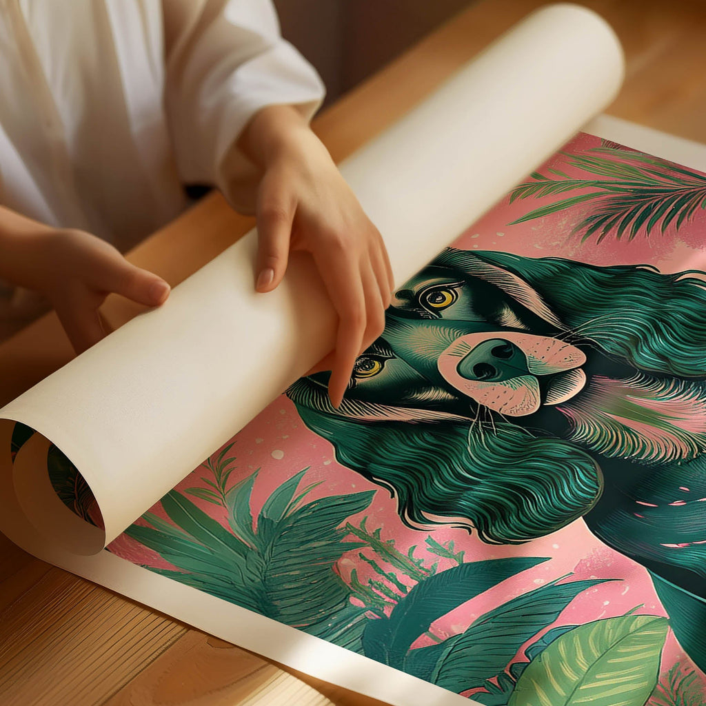 Cocker Spaniel Flowery Dog image 1