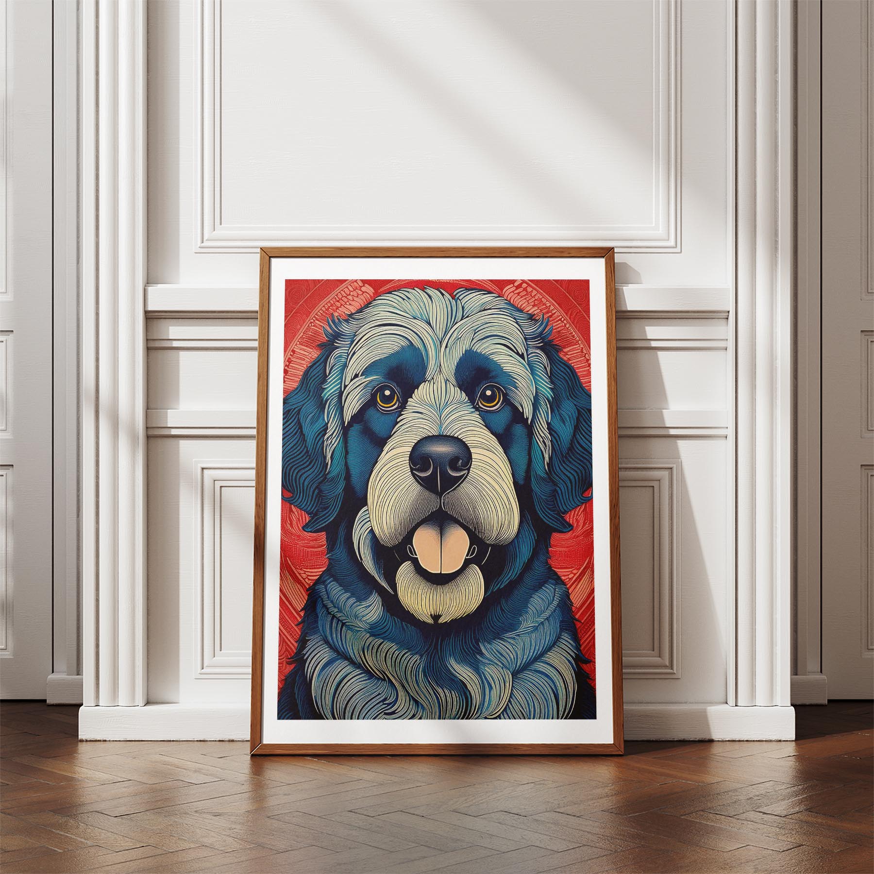 Newfoundland Hokusai Japanese Inspired Dog Series image 4