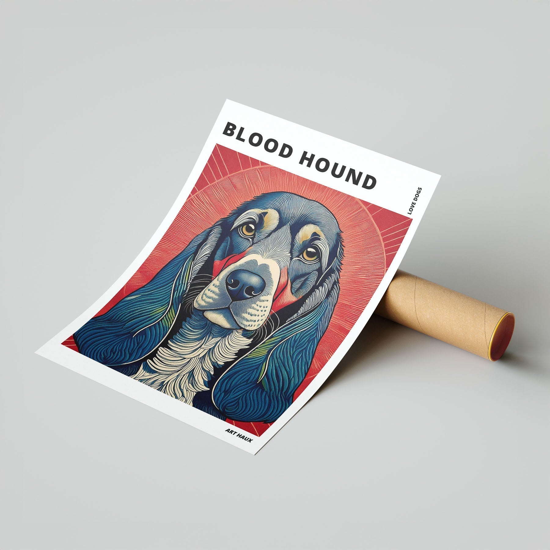 Bloodhound Hokusai Japanese Inspired Dog Series with Text image 6