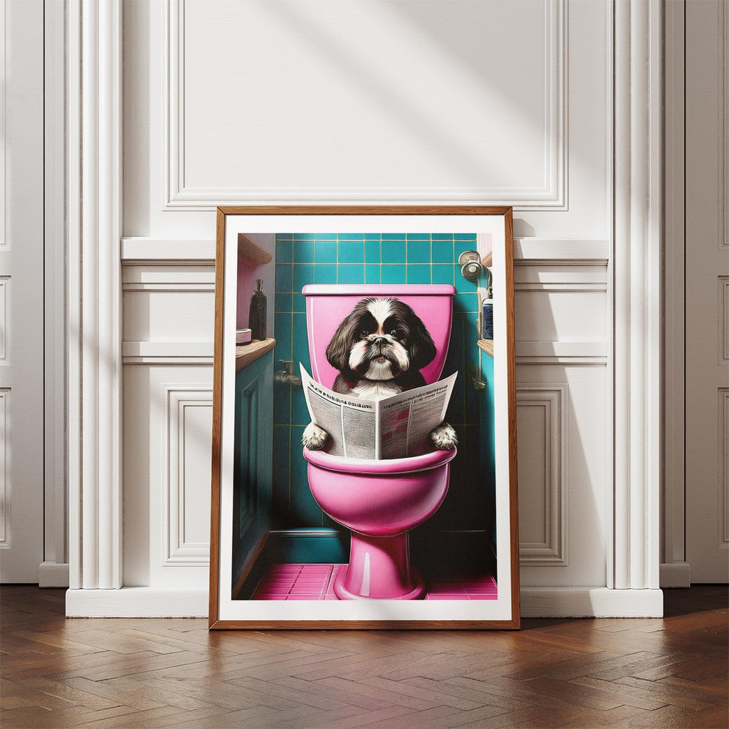 Shih Tzu Toilet Dogs PInk and Turquise image 4