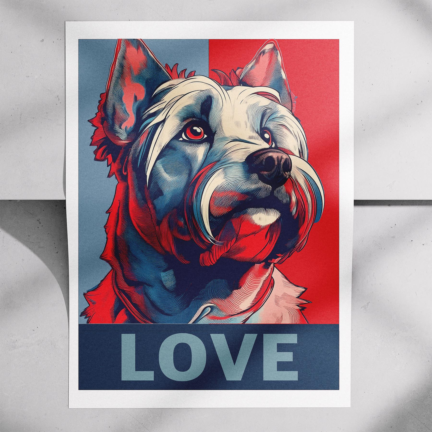 Australian Silky Terrier LOVE Series Inspired by the Obama Poster image 7