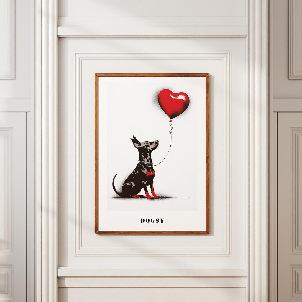 Miniature Pinscher DOGSY Series inspired by the Art of Banksy with text Dogsy image 3