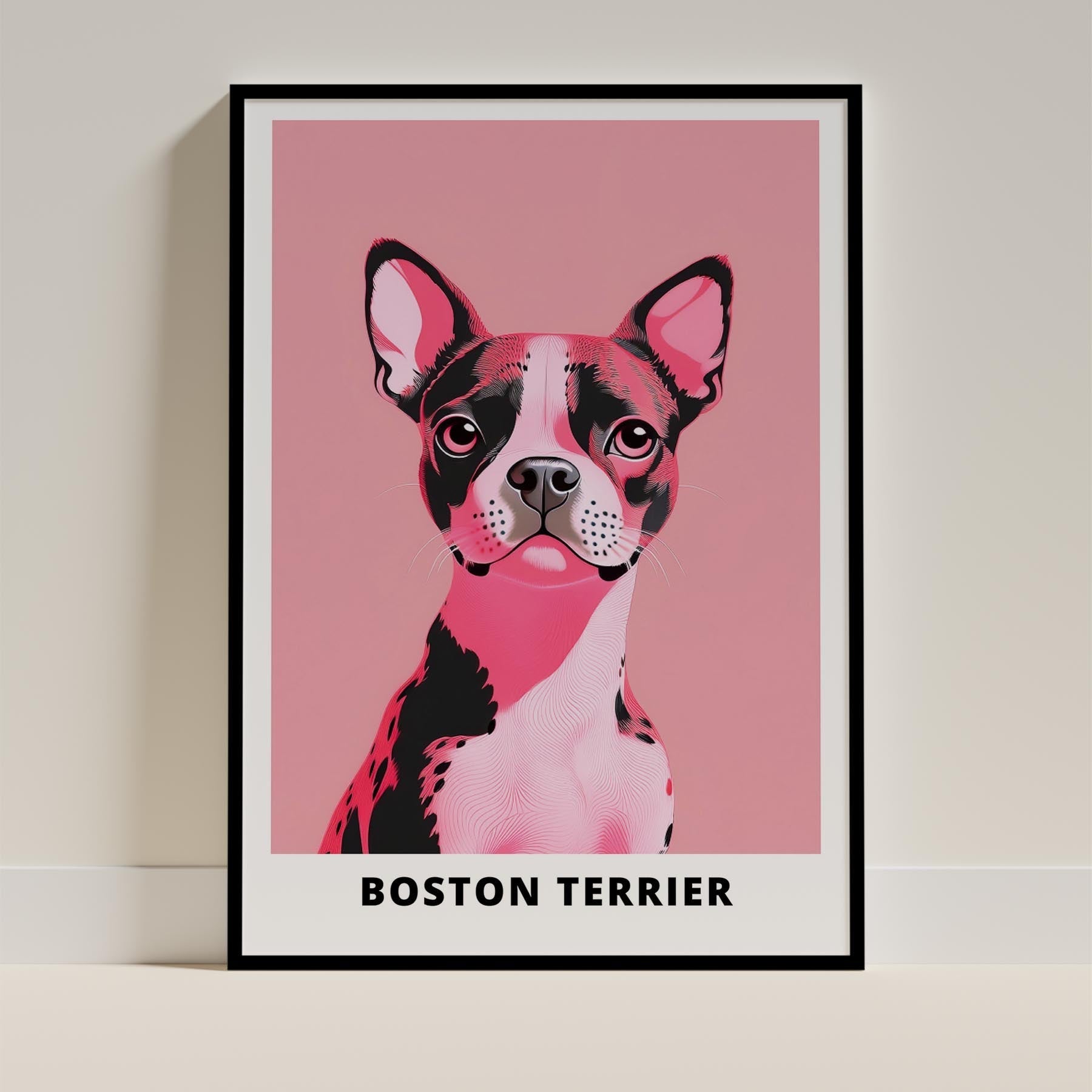 Boston Terrier Pink and Black Dog Series 1 image 0