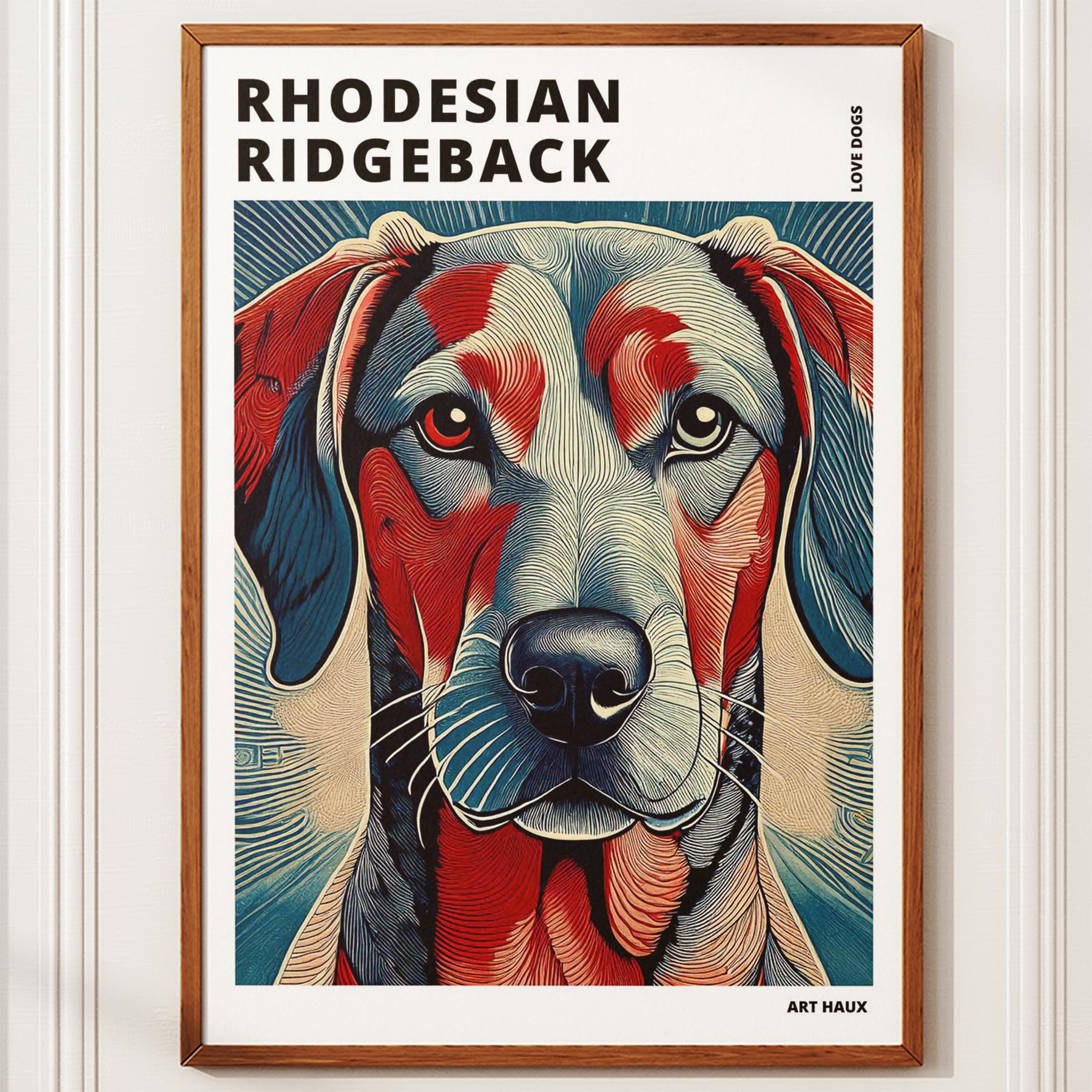 Rhoedesian Ridgeback Hokusai Japanese Inspired Dog Series with Text image 9