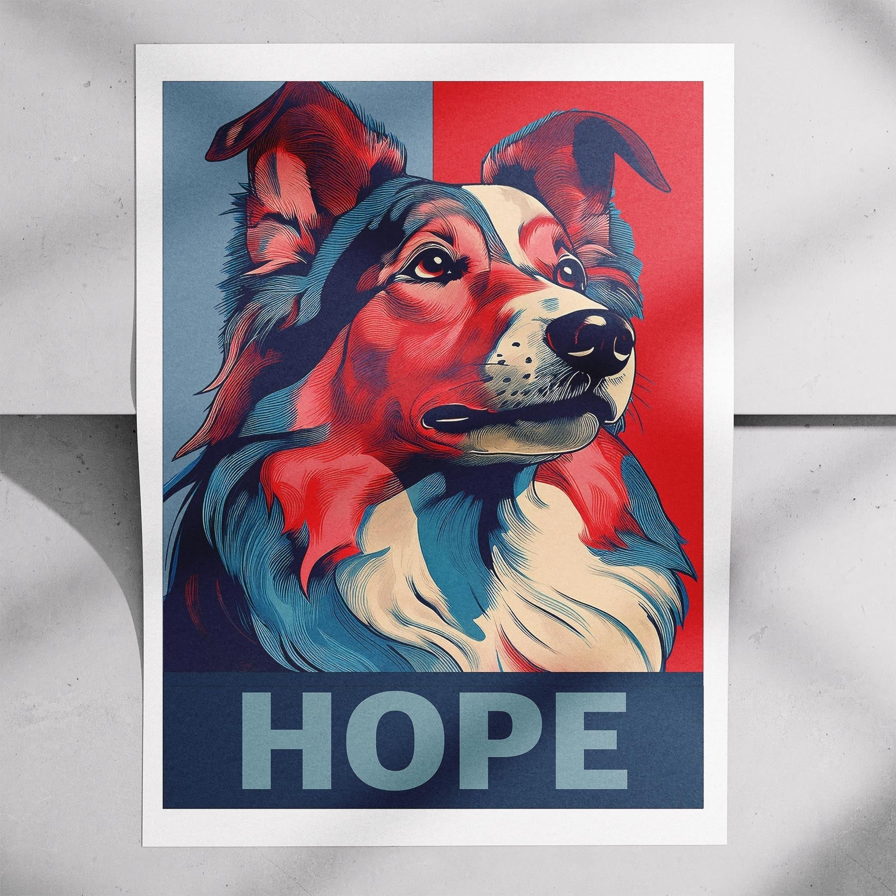 Shetland Sheepdog HOPE Series Inspired by the Obama Poster image 7