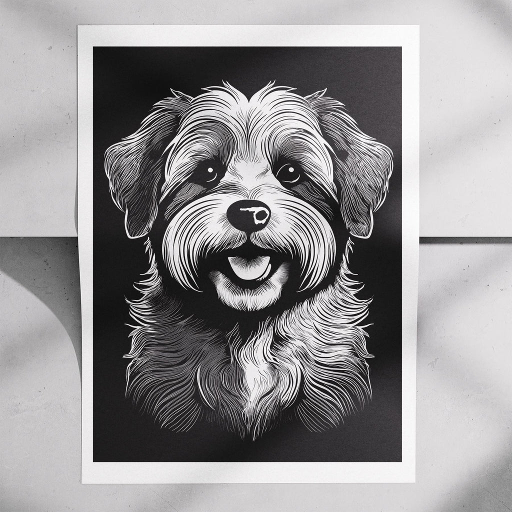 Havanese Line Dog Series in Black and White image 7