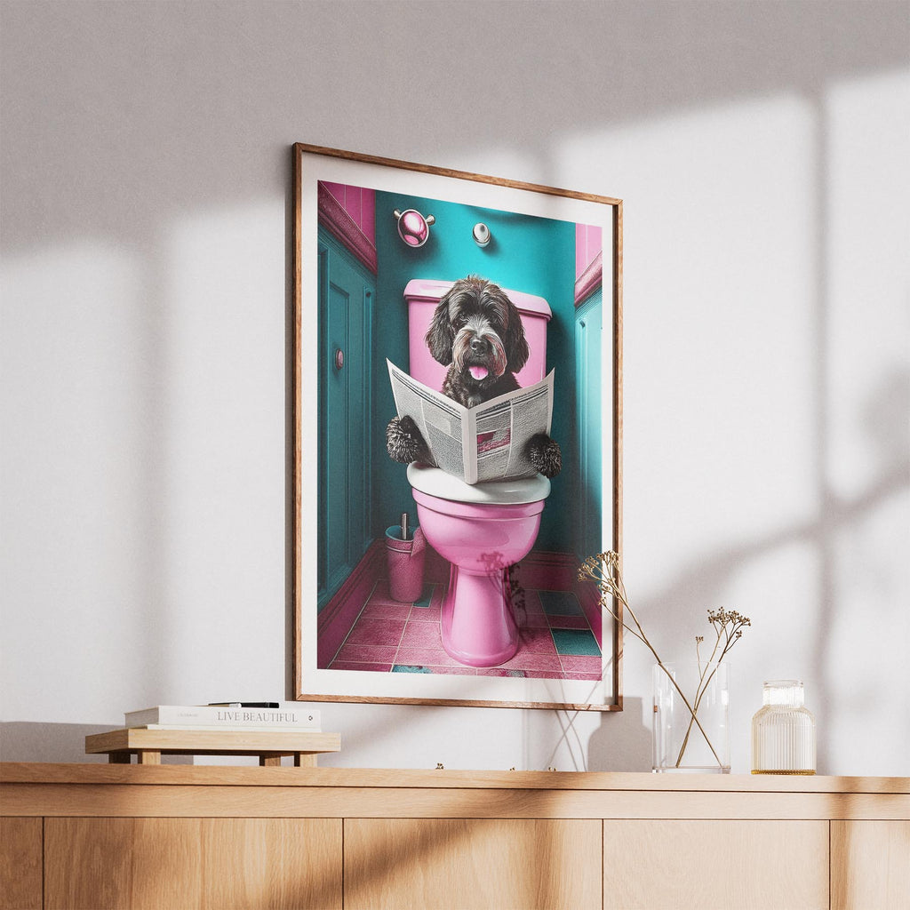 Spanish Water Dog Toilet Dogs PInk and Turquise image 5