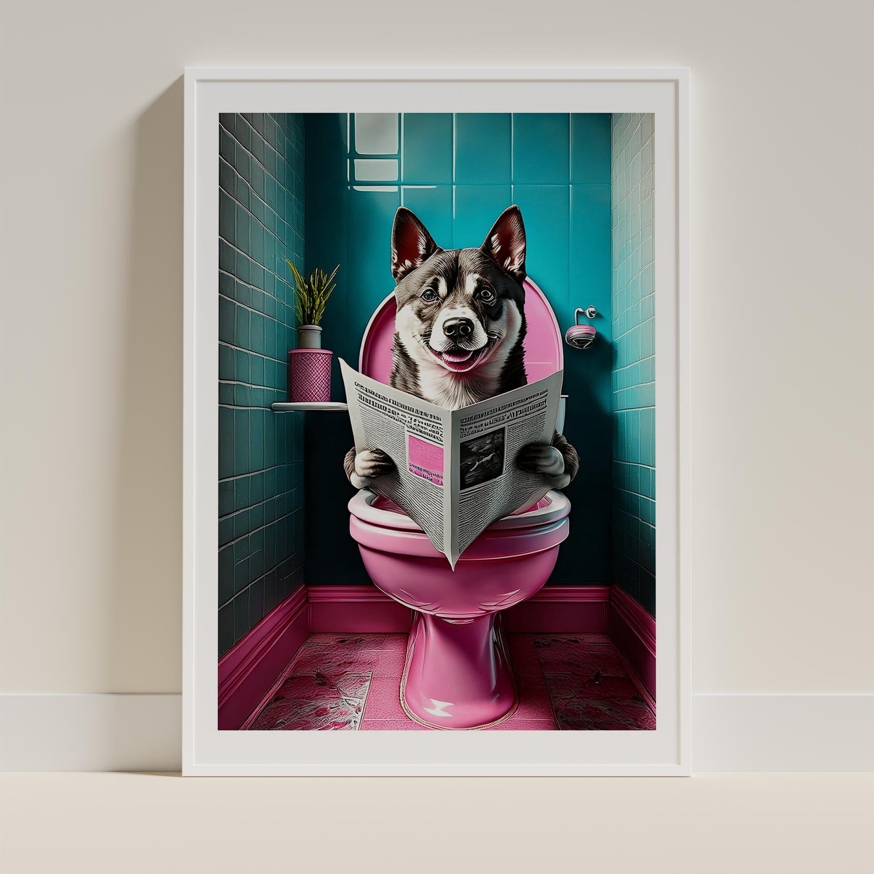 Shiba Toilet Dogs PInk and Turquise image 9