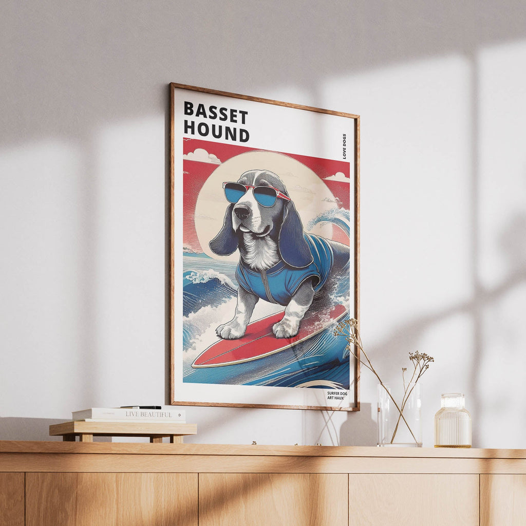 Basset Hound Hokosai Surfer Dogs 1 image 6