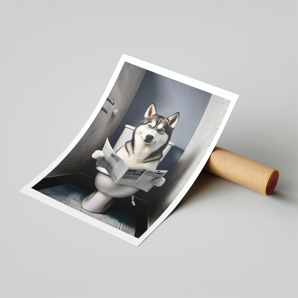 Siberian Husky Toilet Humour Dog Series image 6