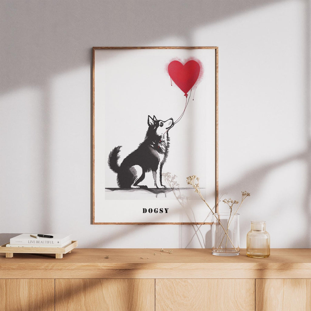 Alaskan Malamute DOGSY Series inspired by the Art of Banksy with text Dogsy image 8
