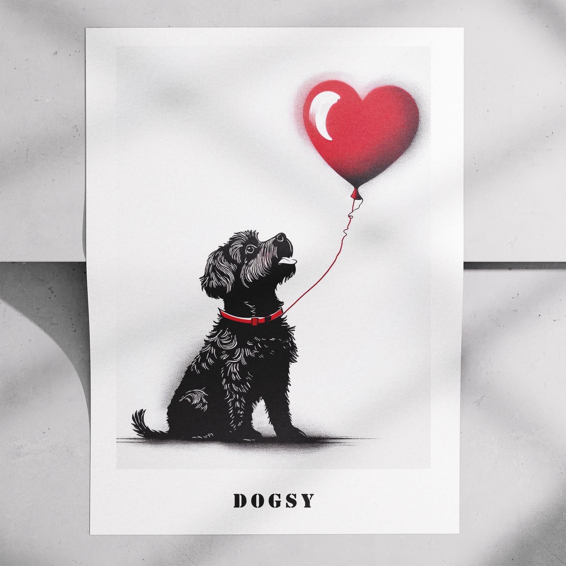Bichon Frise DOGSY Series inspired by the Art of Banksy with text Dogsy image 7