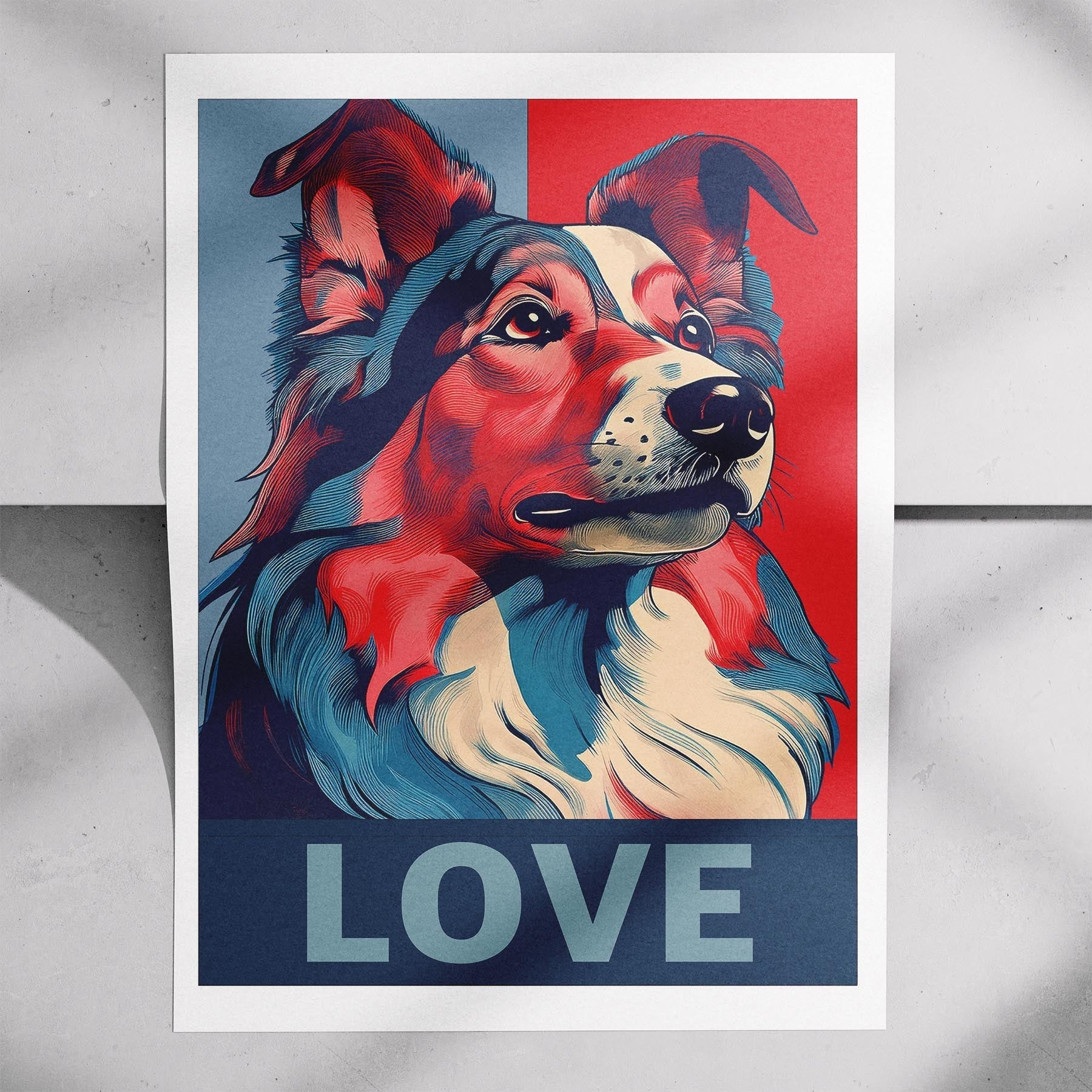 Shetland Sheepdog LOVE Series Inspired by the Obama Poster image 7