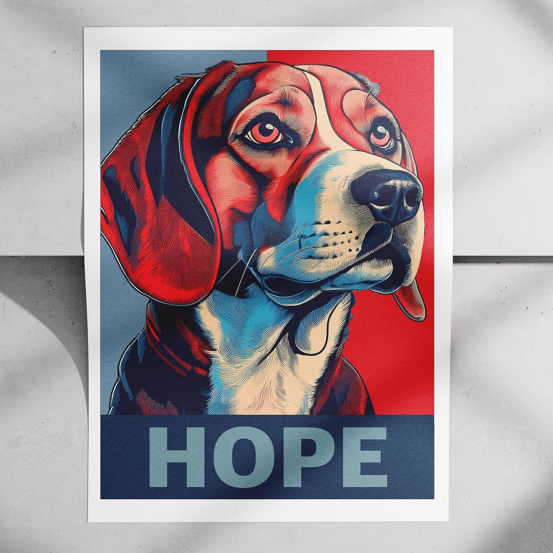 Beagle HOPE Series Inspired by the Obama Poster image 7