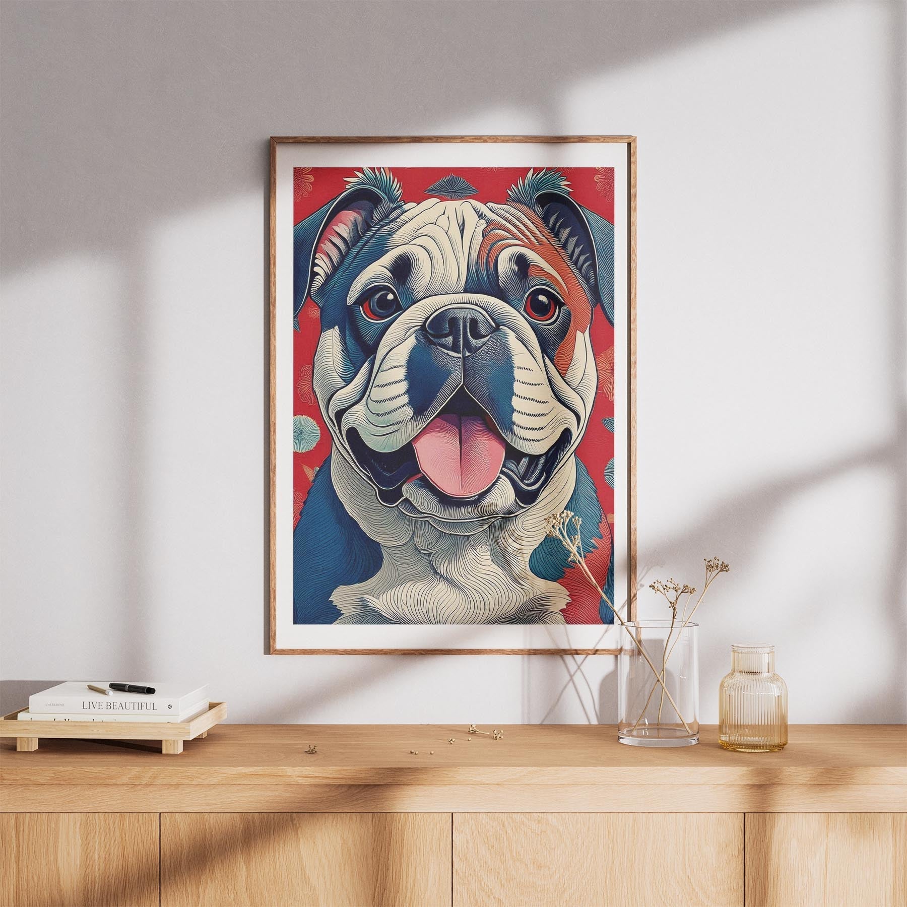 Bulldog Hokusai Japanese Inspired Dog Series image 8