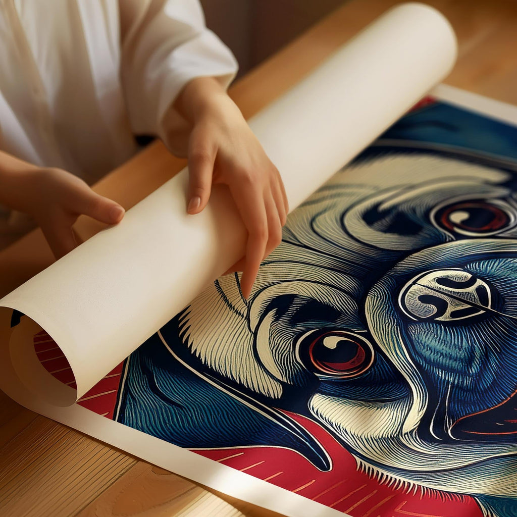 Pug Hokusai Japanese Inspired Dog Series with Text image 1
