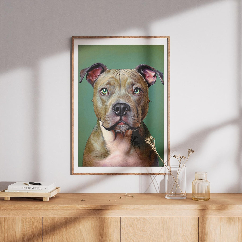 Staffordshire Bull Terrier Green Painted Series image 8