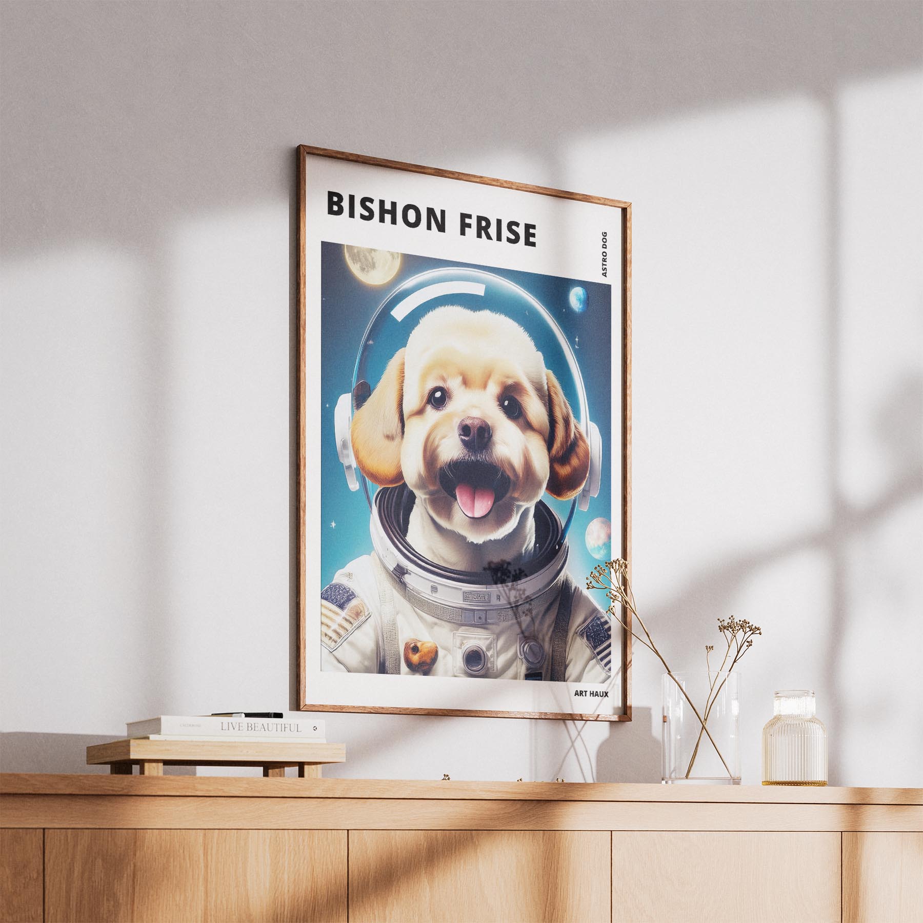 Bichon Frise Astronaut Dog Series with Text Astro Dog image 5