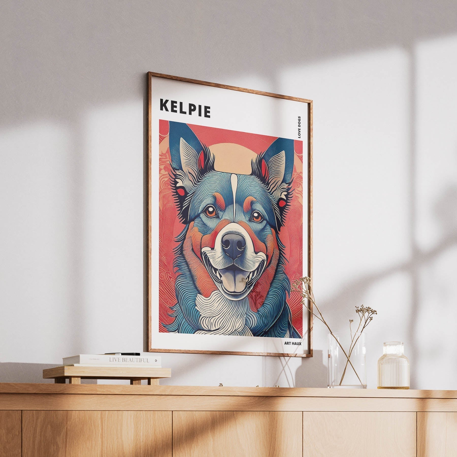 Kelpie Hokusai Japanese Inspired Dog Series with Text image 5