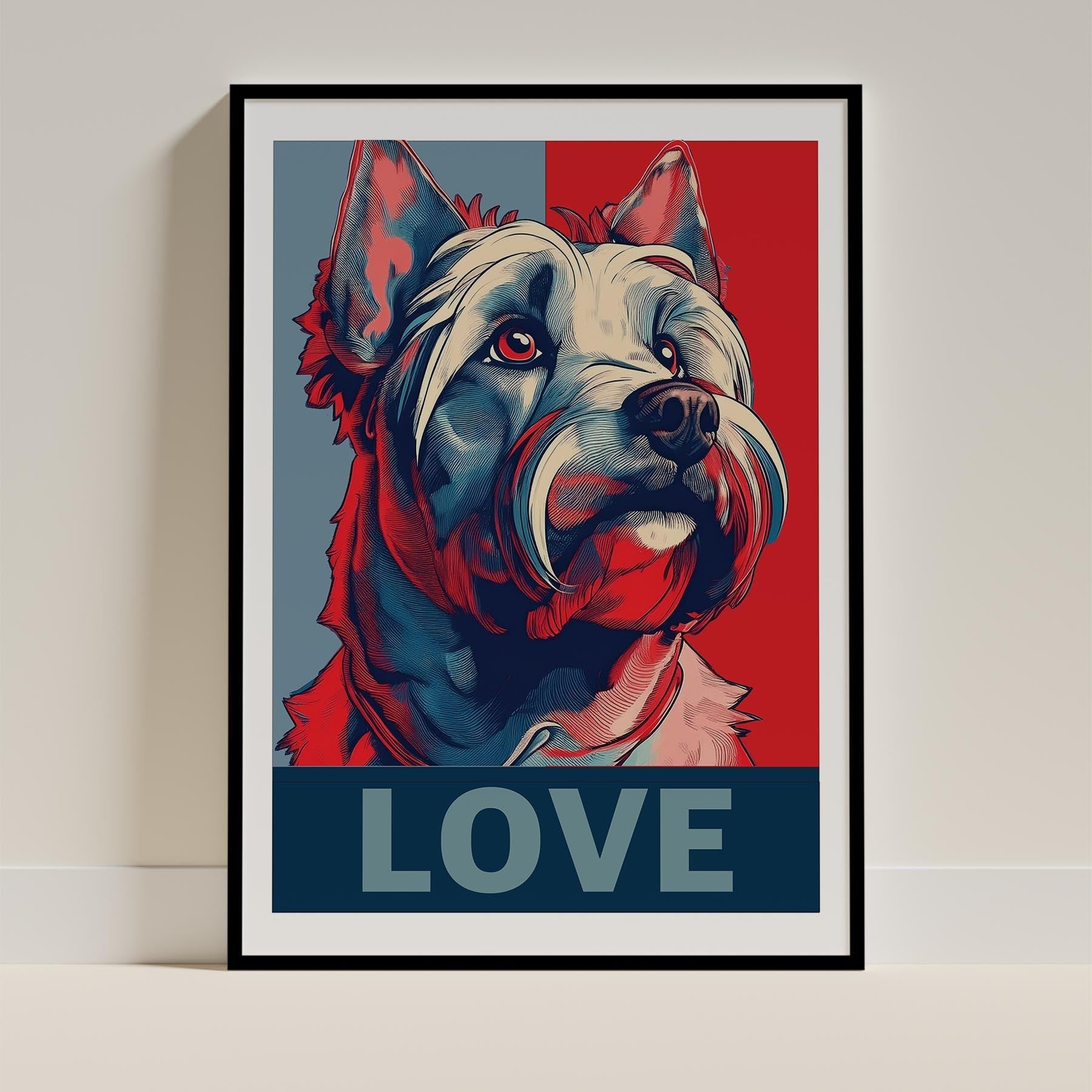 Australian Silky Terrier LOVE Series Inspired by the Obama Poster image 0