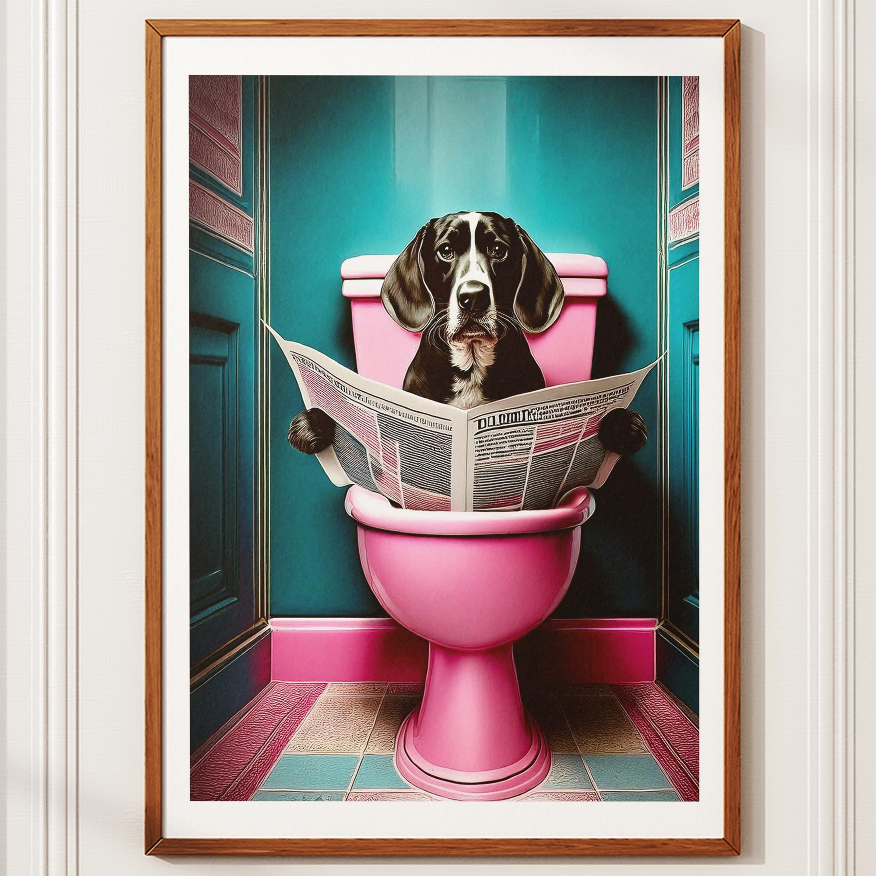 Beagle Toilet Dogs PInk and Turquise image 10