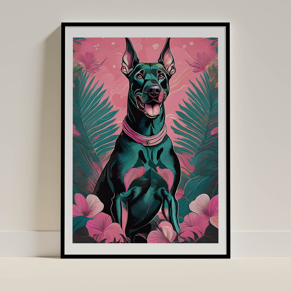 Doberman Flowery Dog image 0
