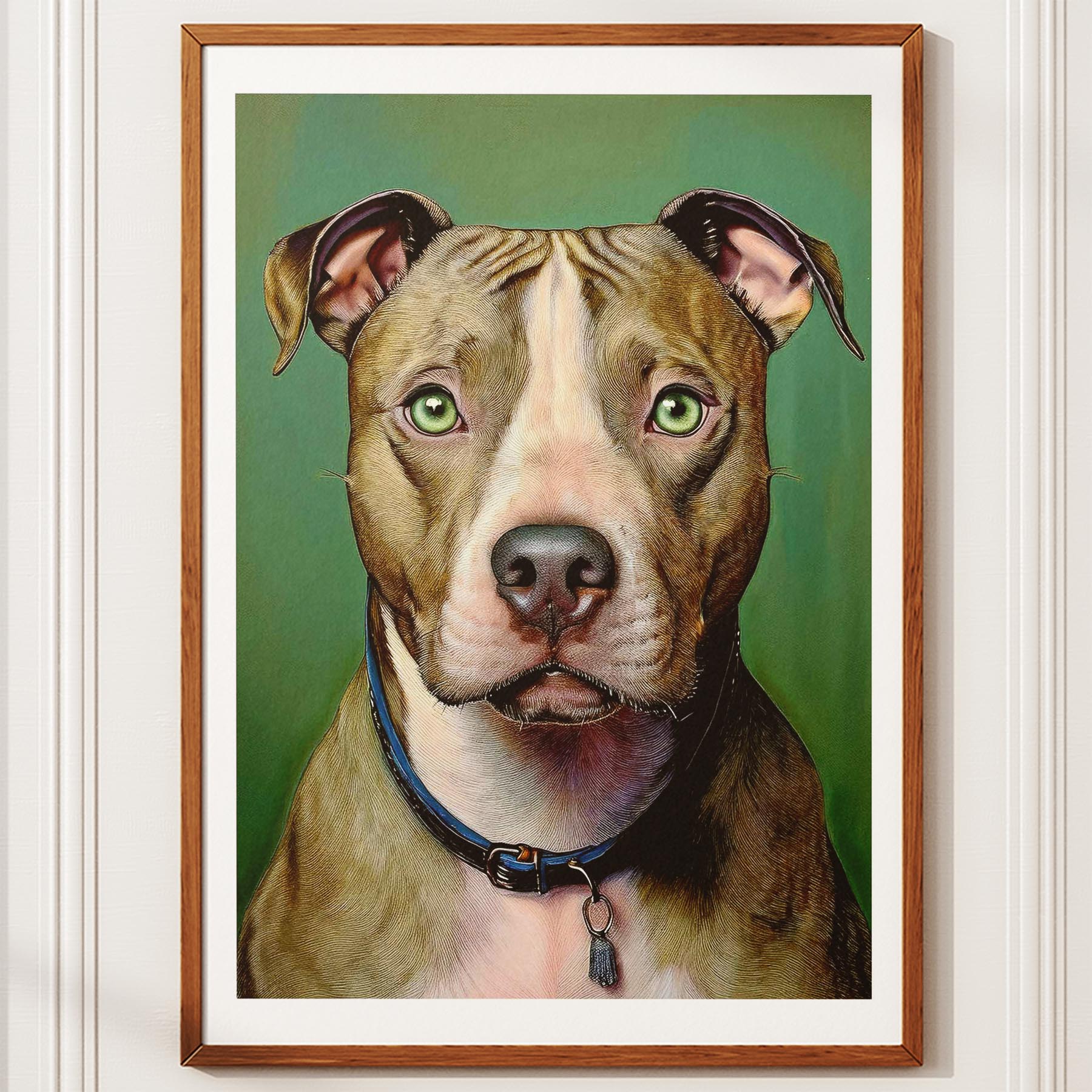 American Pitbull Terrier Green Painted Series image 10
