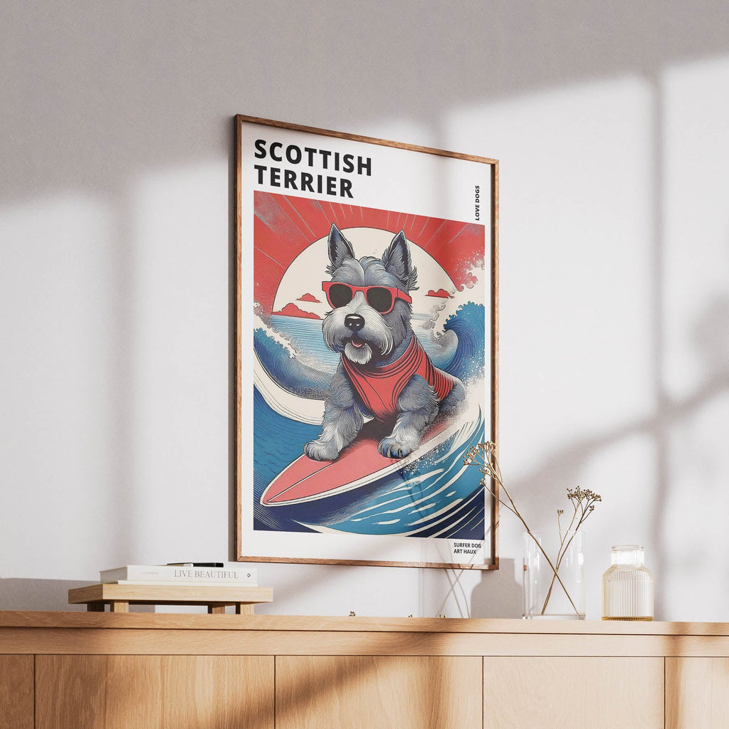 Scottish Terrier Hokosai Surfer Dogs 1 image 6