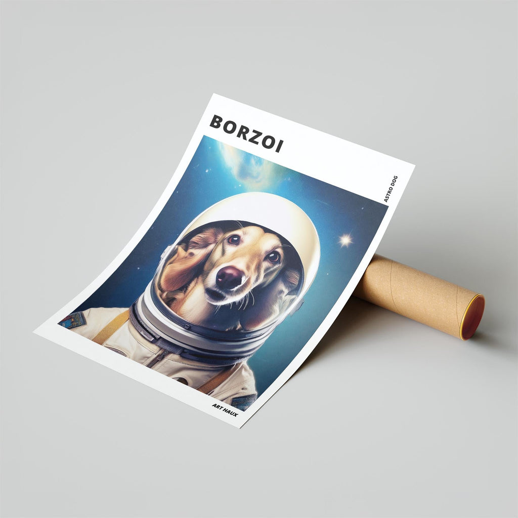 Borzoi Astronaut Dog Series with Text Astro Dog image 6