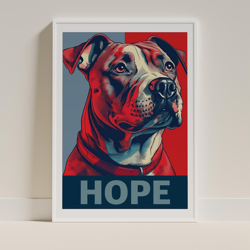 Staffordshire Bull Terrier HOPE Series Inspired by the Obama Poster image 9