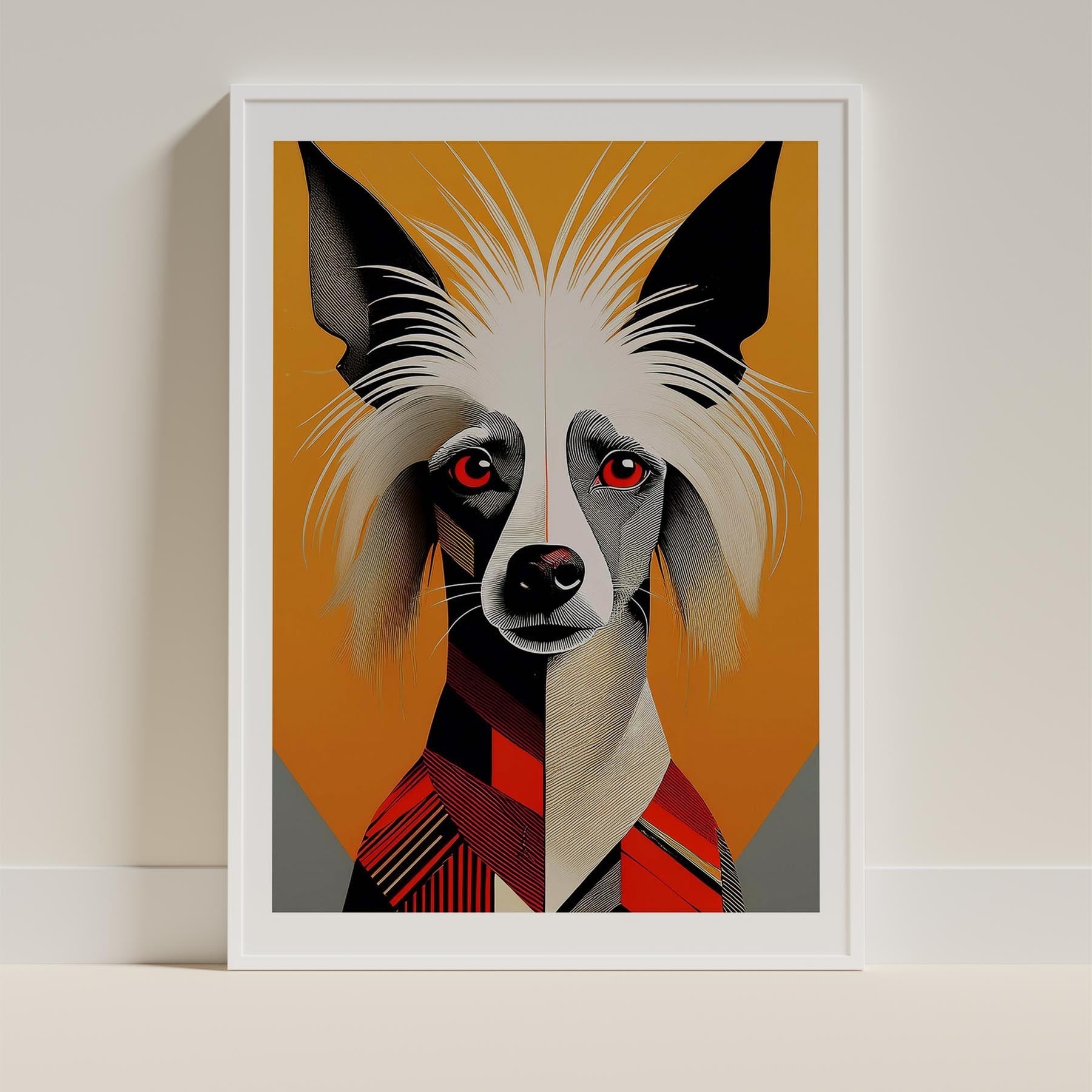 Chinese Crested Geometric Orange Series image 9