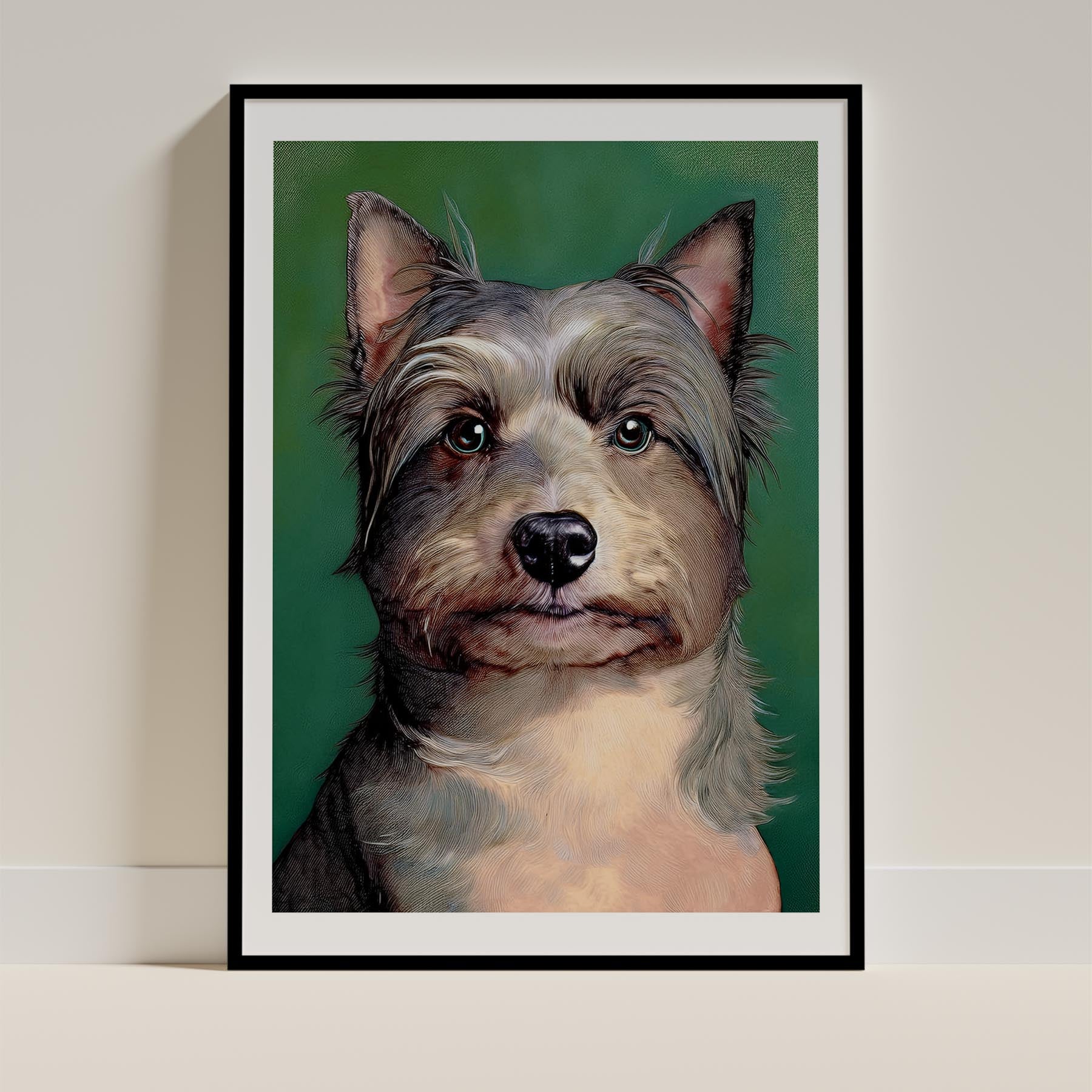 Australian Silky Terrier Green Painted Series image 0