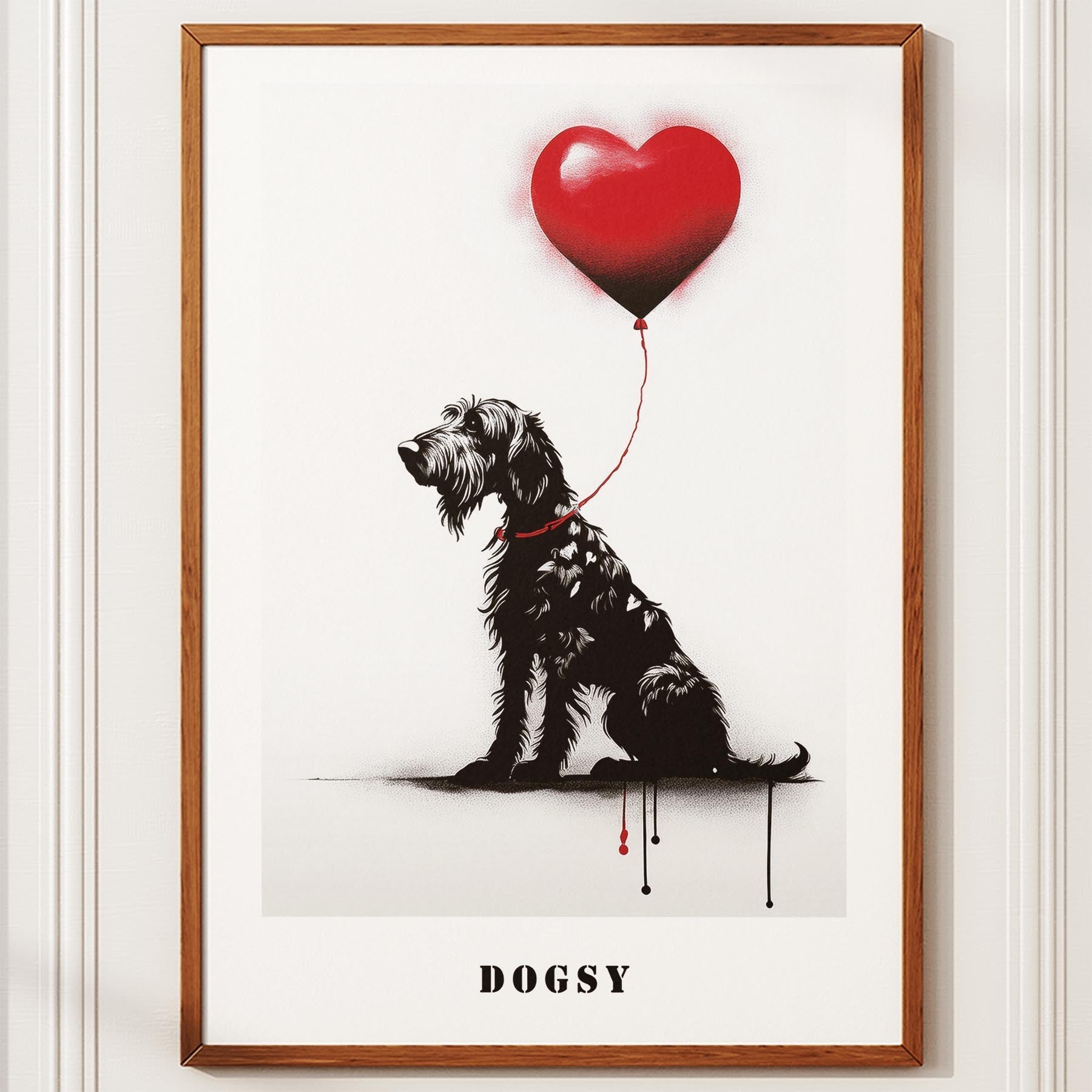 Irish Wolfhound DOGSY Series inspired by the Art of Banksy with text Dogsy image 10