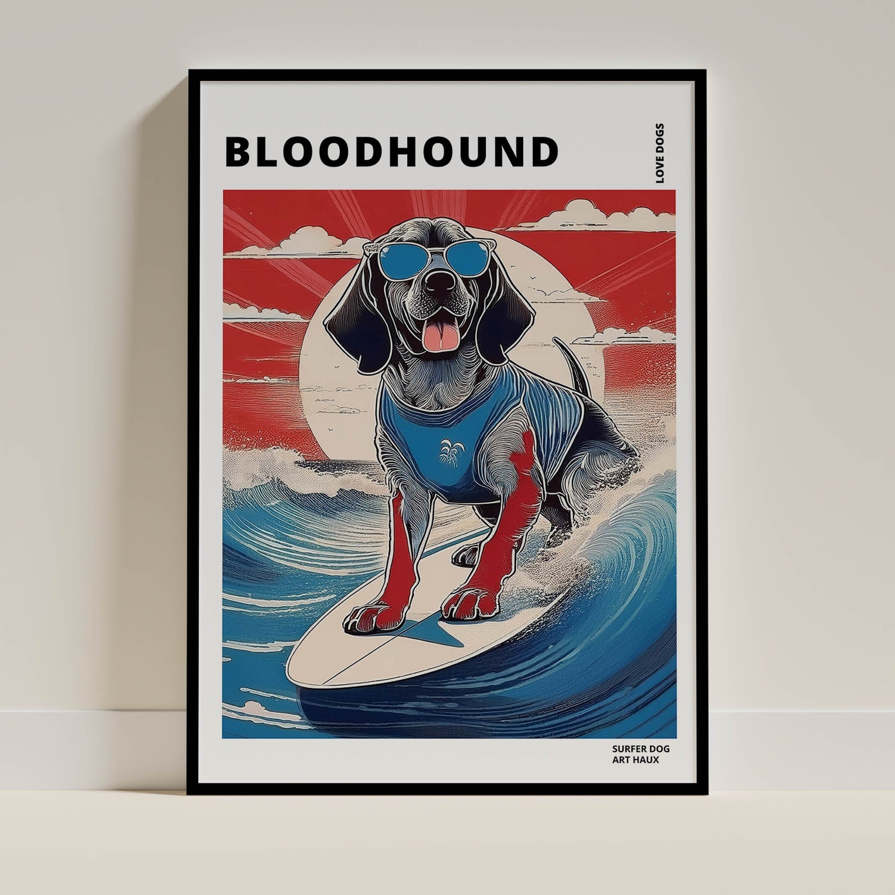 Blood Hound Dog Art Print Unframed | 2 Unique Designs | Wall Art Gift for Dog Lovers | Dogsy & Co