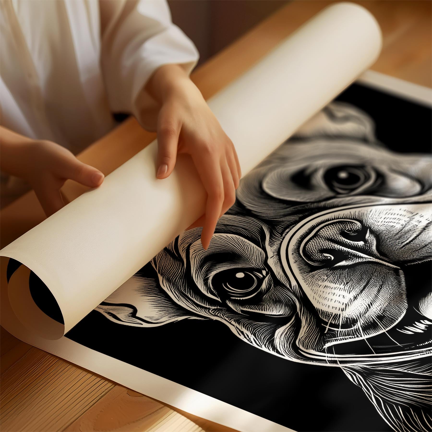 French Bulldog Line Dog Series in Black and White image 1