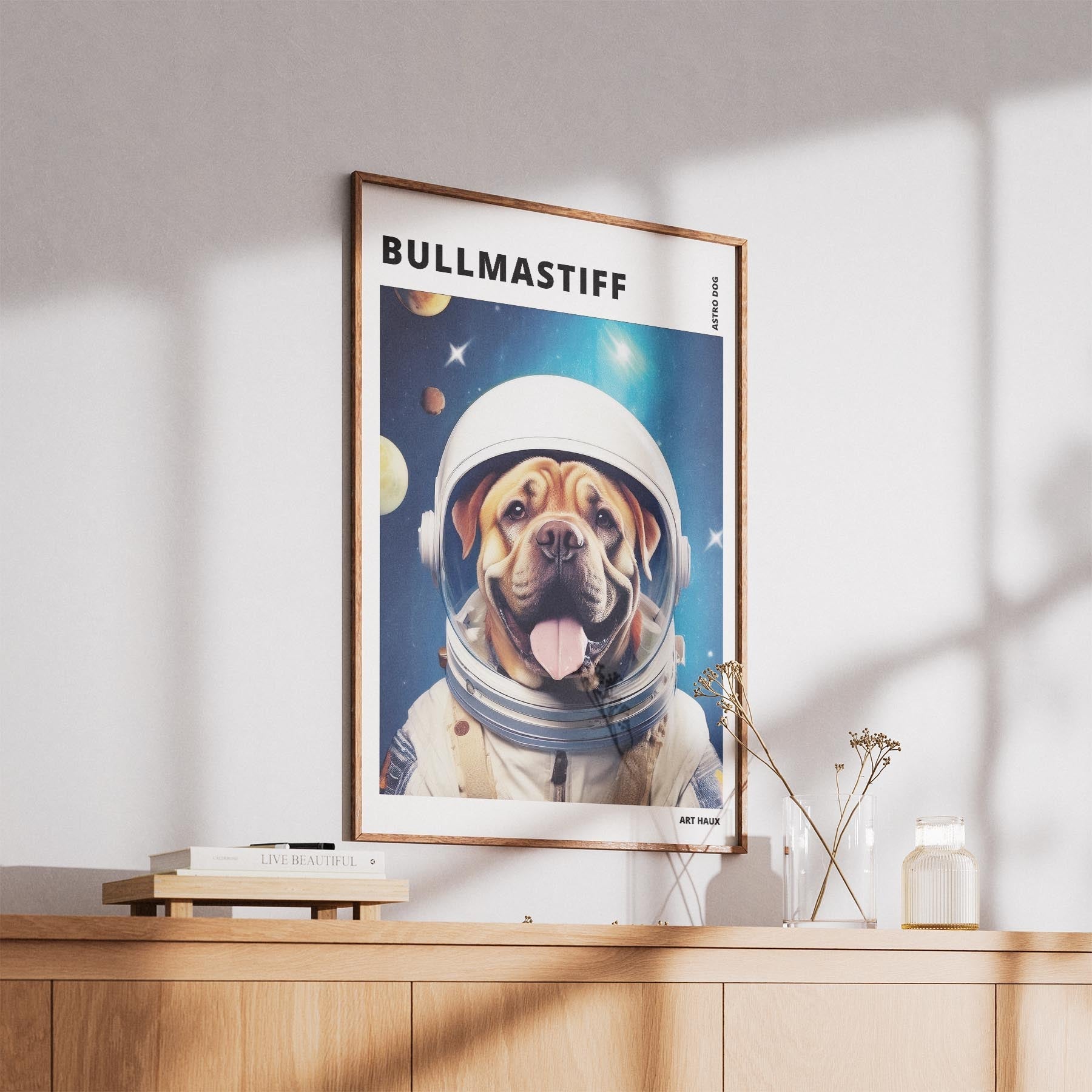Bullmastiff Astronaut Dog Series with Text Astro Dog image 5