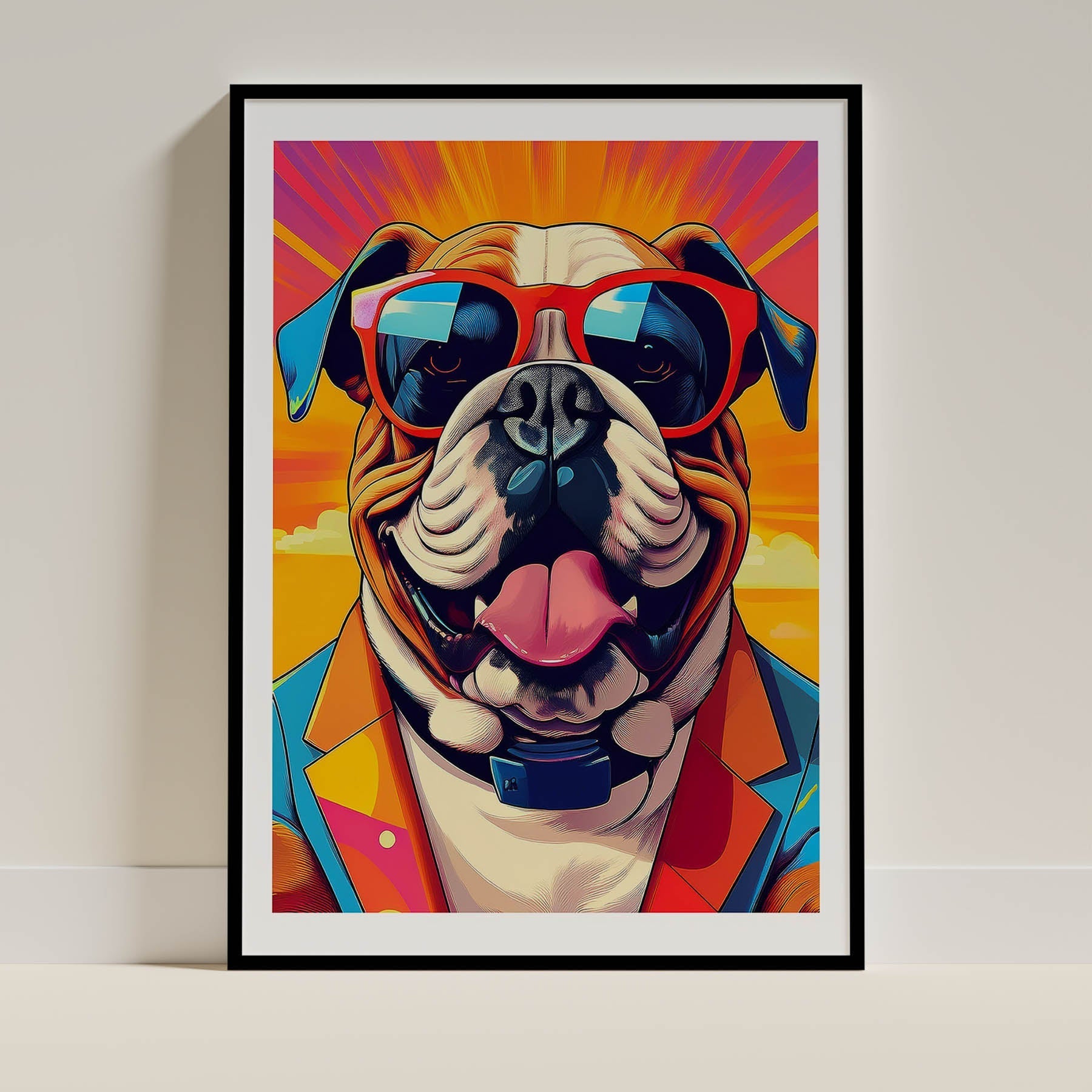Bull Dog Dog Art Print Unframed | 4 Unique Designs | Wall Art Gift for Dog Lovers | Dogsy & Co