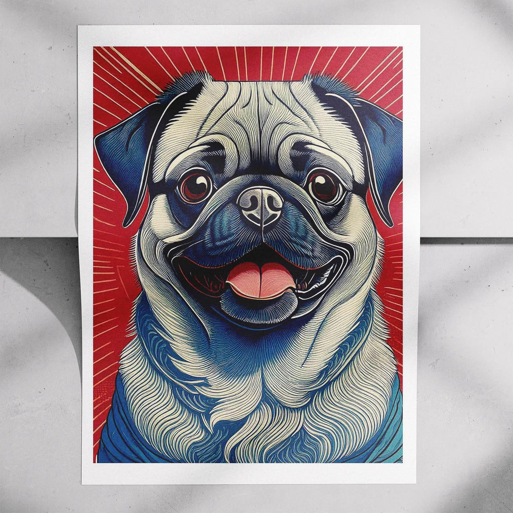Pug Hokusai Japanese Inspired Dog Series image 7