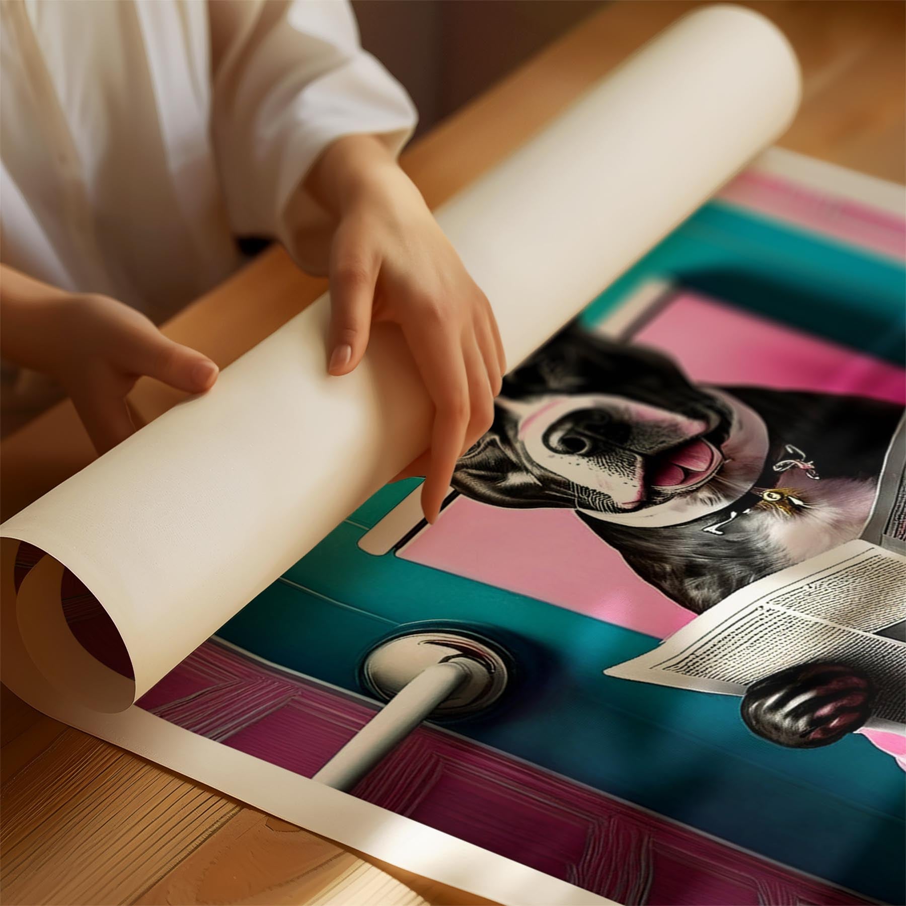 American Staffordshire Terrier Toilet Dogs PInk and Turquise image 1