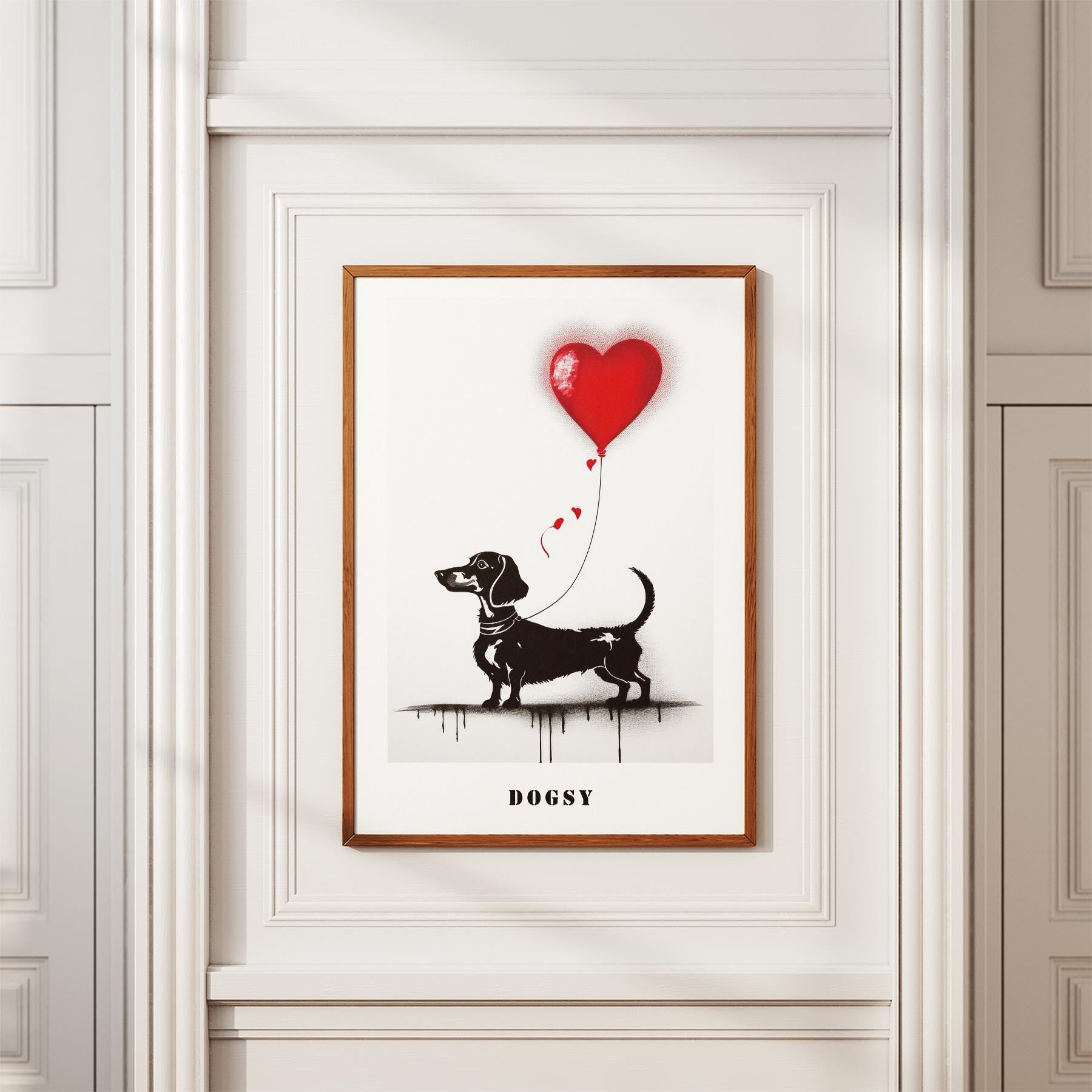 Dachshund DOGSY Series inspired by the Art of Banksy with text Dogsy image 3